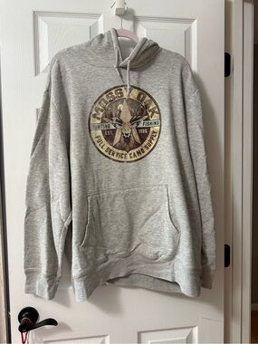 Mossy Oak Light Gray Men's Logo Pullover Hoodie